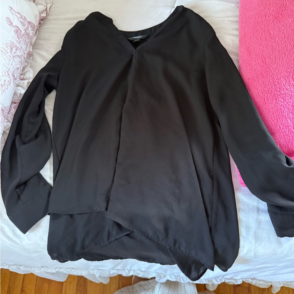Vera Wang Black Asymmetrical Blouse